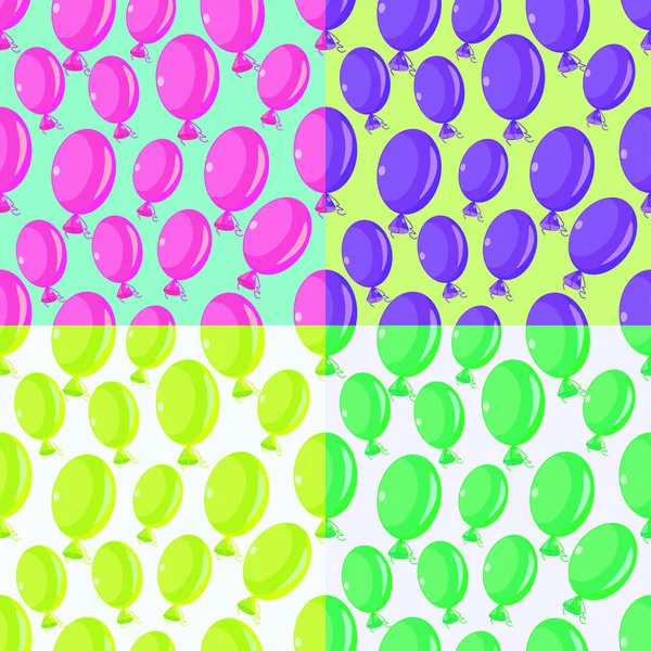 Set balloons seamless pattern on a colored background. vector il — Stock Vector