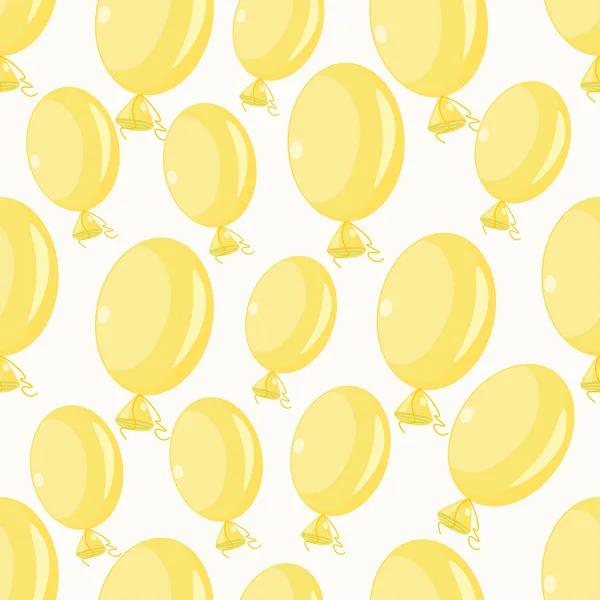 Inflatable balloons yellow on a white background seamless patter — Stock Vector