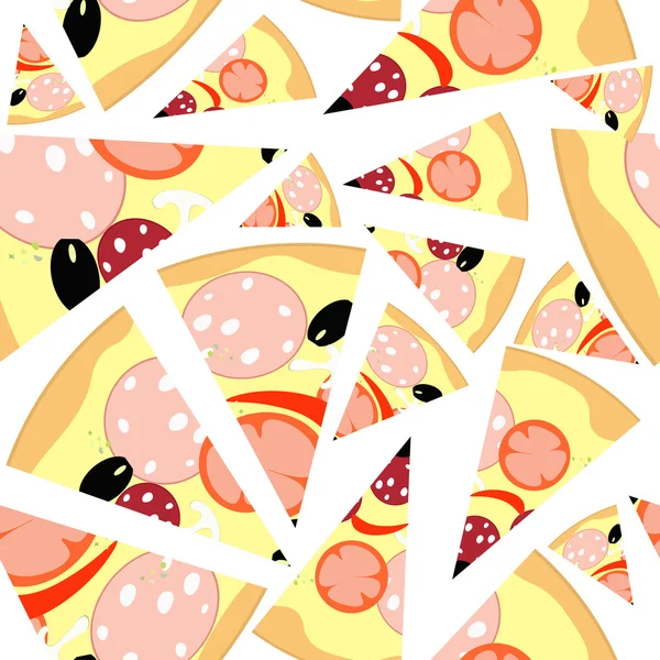 Patrón Rebanadas perfectas de pizza sobre un fondo blanco. vector i — Vector de stock