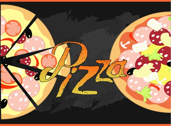 Pizza numa tábua de giz. ilustração vetorial —  Vetores de Stock