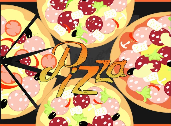 Pizza no fundo do quadro de giz. ilustração vetorial —  Vetores de Stock