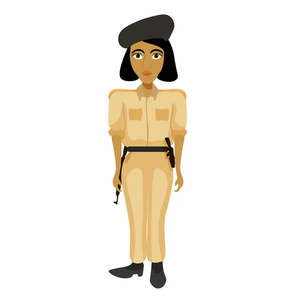 Женщина-полицейский Индии с рыжеволосой стрижкой. векторная иллюстрация — стоковый вектор