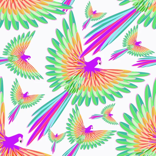 Modello senza cuciture rosso caraibico pappagallo volare. vector illustratio — Vettoriale Stock