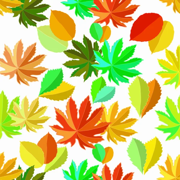 Modèle sans couture avec des feuilles sur un fond blanc. vecteur illus — Image vectorielle