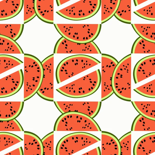 Seamless pattern with a piece of watermelon. vector illustration — Stock Vector