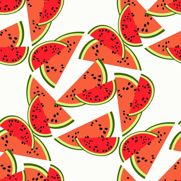 Seamless pattern with a slice of watermelon. vector illustration — Stock Vector