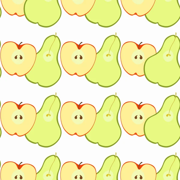 Seamless pattern with apples and pears. vector illustration — Stock Vector