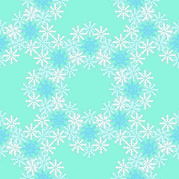 Modello senza cuciture con fiocchi di neve viola su uno sfondo blu. ve — Vettoriale Stock