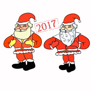 Noel Baba bir dizi ile bir çanta hediye. vektör çizim