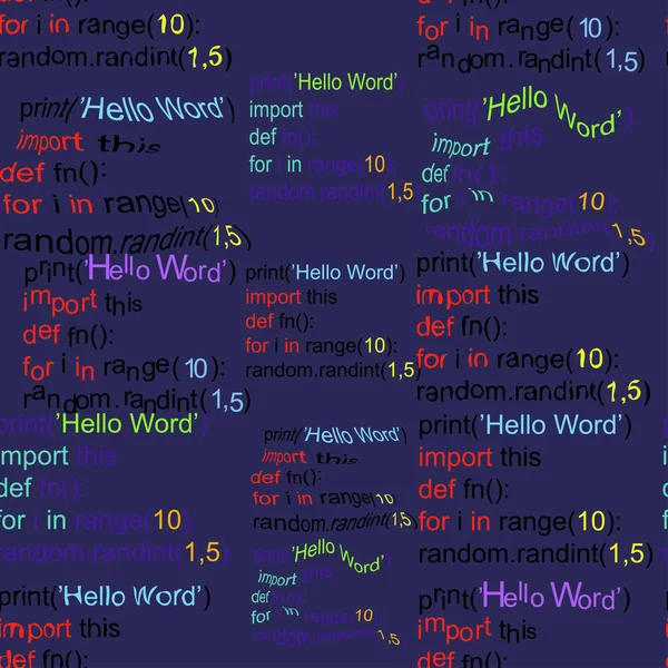 Dikişsiz desen bir koyu mavi backgr bir python programlama kodu