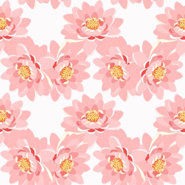 Dikişsiz desen lotus çiçeği pembe yakın çekim üzerinde beyaz bir adam