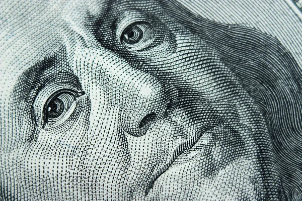 Nahaufnahme Porträt Benjamin Franklin Konzept Und Ideen — Stockfoto