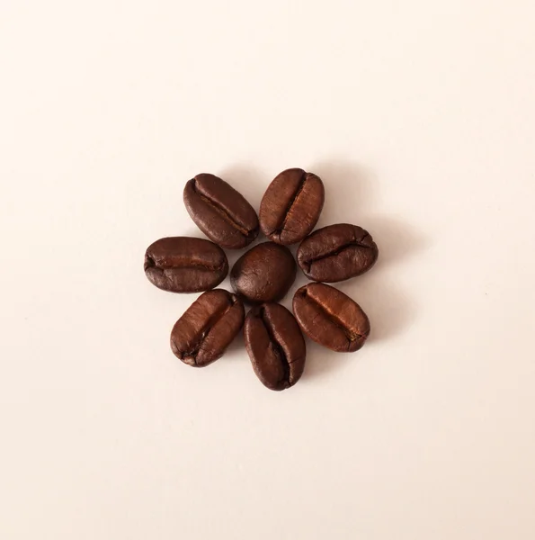 Closeup Photo Coffee Beans White Table — Stock Photo, Image