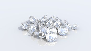 Beyaz arkaplanda elmaslar