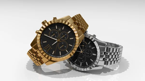 Dois relógios de pulso de luxo para homens — Fotografia de Stock