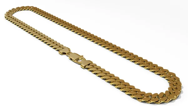 Gold cuban link chain — Stock Photo, Image