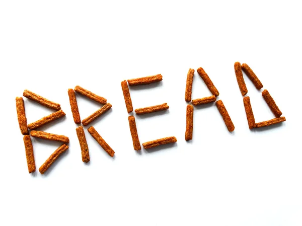 Bildunterschrift Brot auf weißem Hintergrund — Stockfoto
