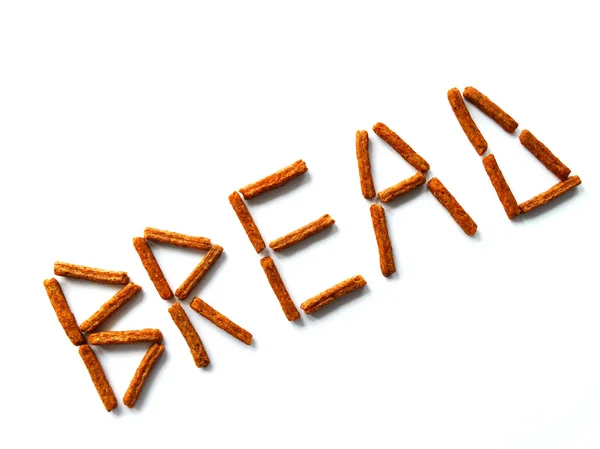 Caption bread on a white background — Stock Photo, Image