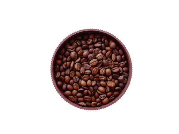 Grãos de café em uma panela — Fotografia de Stock