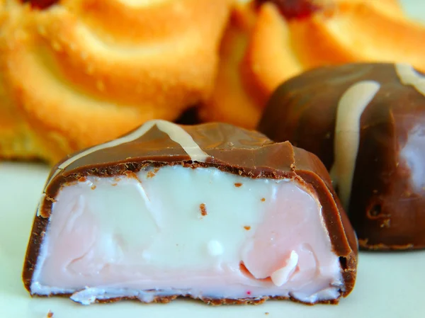 Chocolate candy on the table — Stock Photo, Image