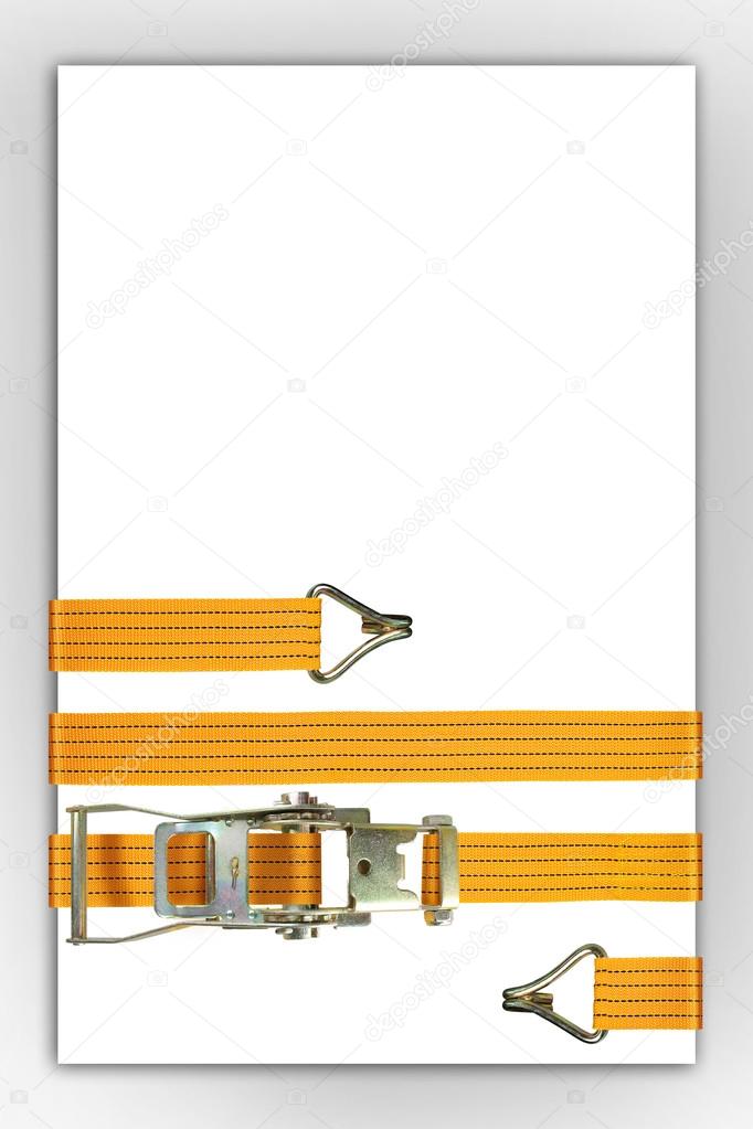 Orange ratchet truck cargo tie