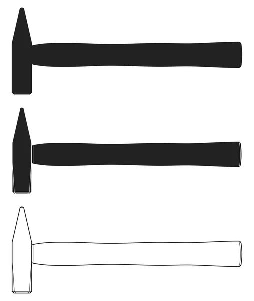 黑色和白色的锤子图标 — 图库矢量图片