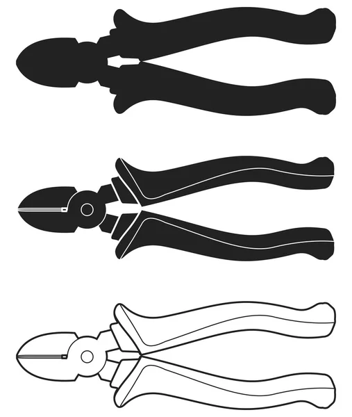 Diagonale snijden tangen — Stockvector