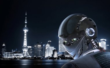 Şık futuristik robot