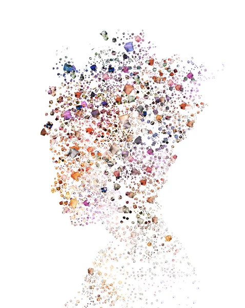 Silhouette of woman made of crystals — Stock Photo, Image