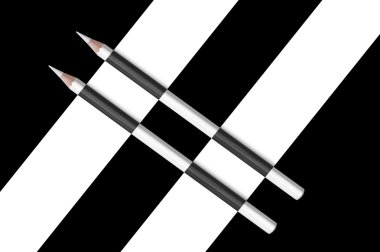 black and white diagonal composition of pencils  clipart