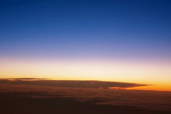 Pôr do sol vista do avião — Fotografia de Stock