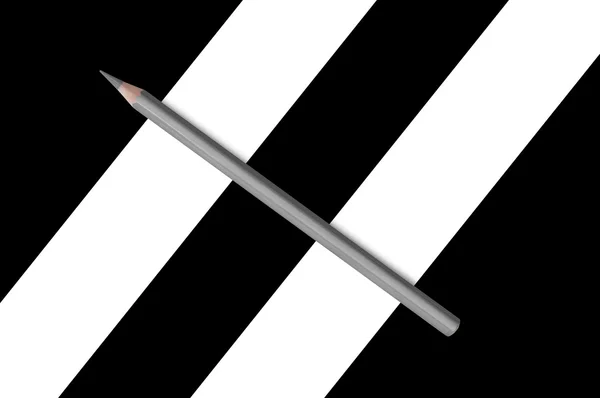 Composición diagonal en blanco y negro con lápiz —  Fotos de Stock