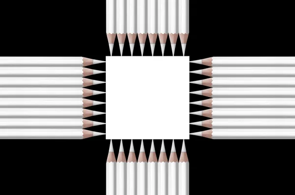 Composição de lápis brancos — Fotografia de Stock