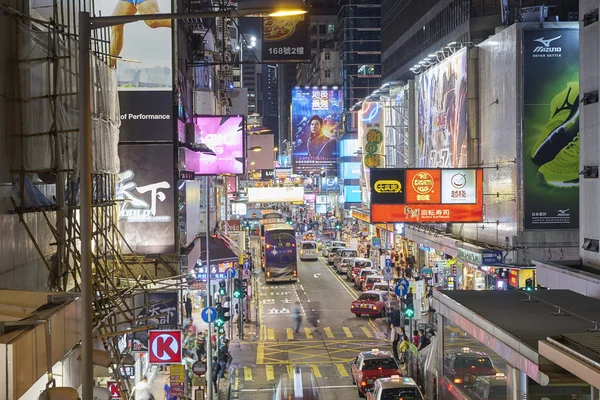 Mongkok Nacht Straßen — Stockfoto