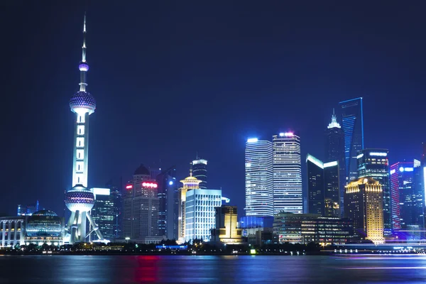 Šanghaj pudong v noci — Stock fotografie