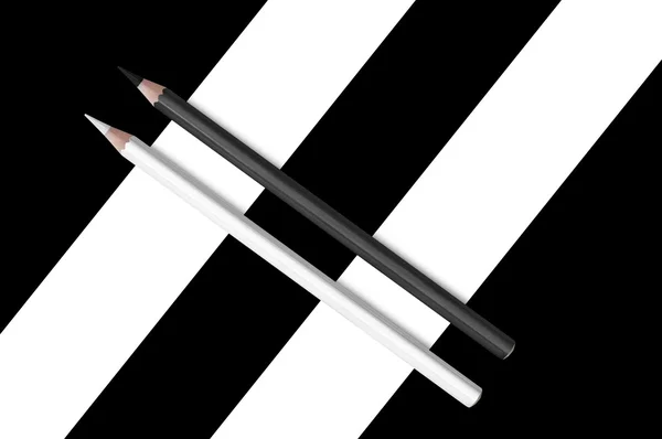 Черно-белый диагональный состав карандашей — стоковое фото