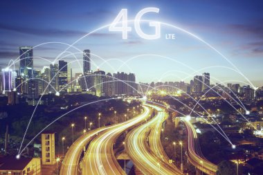 Akıllı şehir 4g teknolojisi kavramı