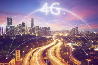 Akıllı şehir 4g teknolojisi kavramı