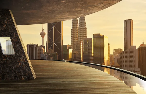 Vista de la ciudad desde el balcón espacial — Foto de Stock