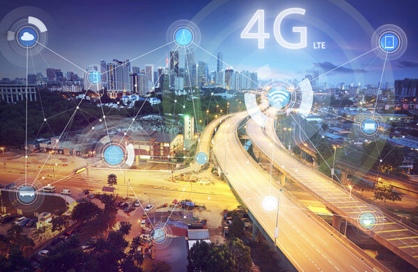 Концепция технологии Smart City 4g
