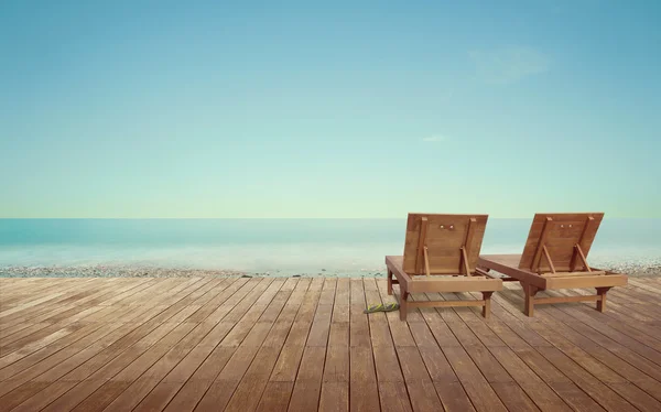 Blick auf die Strandlounge — Stockfoto