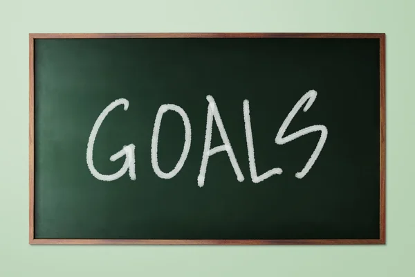 Goals word on chalkboard — Stock Photo, Image