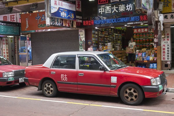 Taxis auf der Straße von Hongkong — Stockfoto