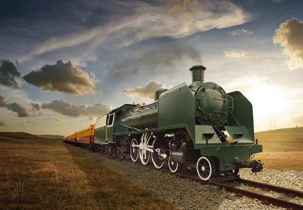 steam powered railway train