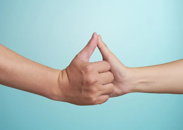 Two human hands touching — Stok fotoğraf