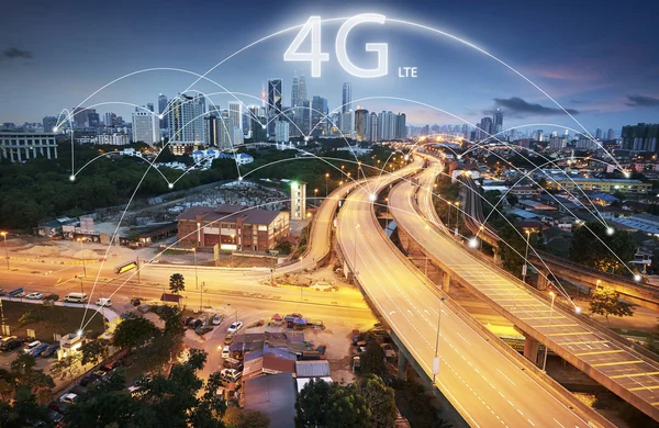 Smart city 4g technology concept — Stock Photo, Image