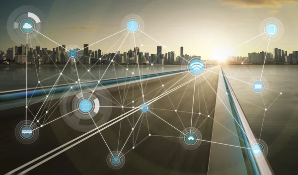 Infraestructura de ciudades inteligentes — Foto de Stock