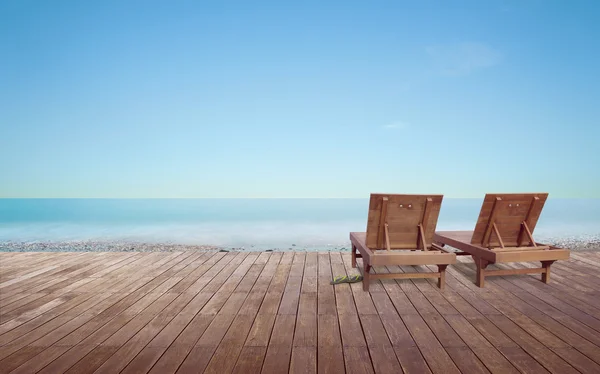 Beach lounge megtekintése — Stock Fotó