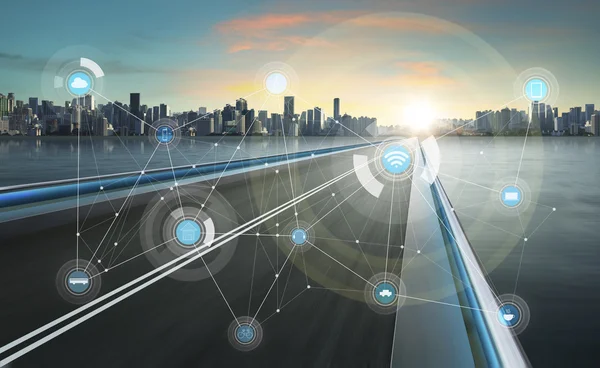 Infraestructura de ciudades inteligentes — Foto de Stock