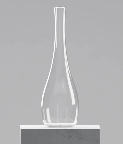 Vase Verre Sur Table Ciment Rendu Photoréaliste — Photo